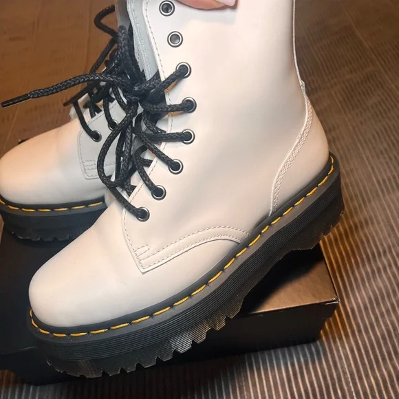 Doc Martens White Combat Boots - Picture 3 of 7